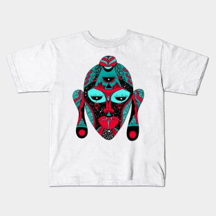 Turqred African Mask 7 Kids T-Shirt